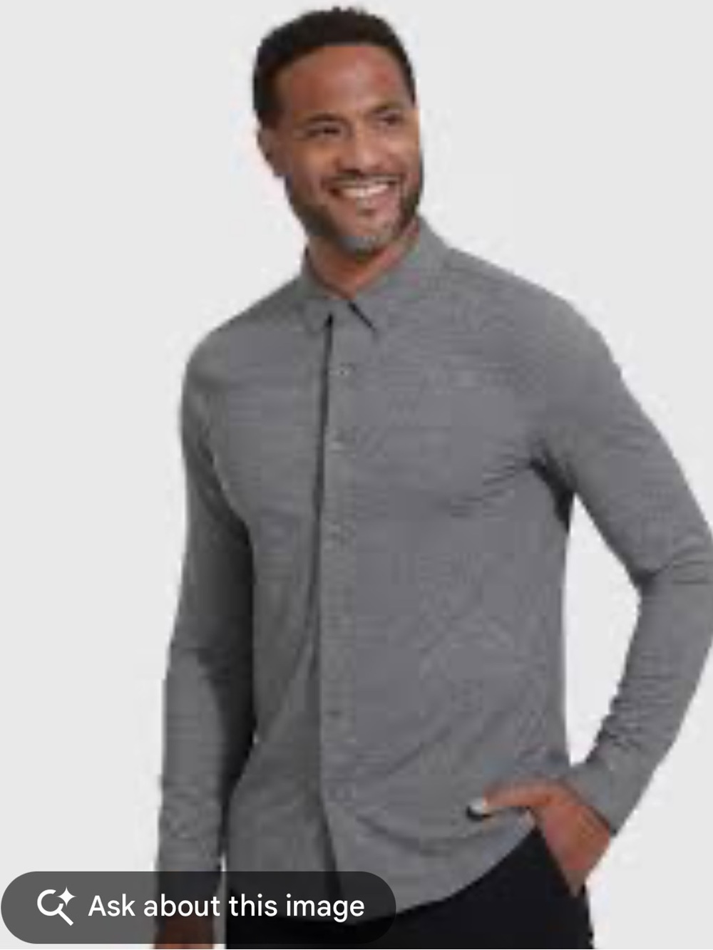 Cutter & Buck Gray Long Sleeve Button-Down Shirt